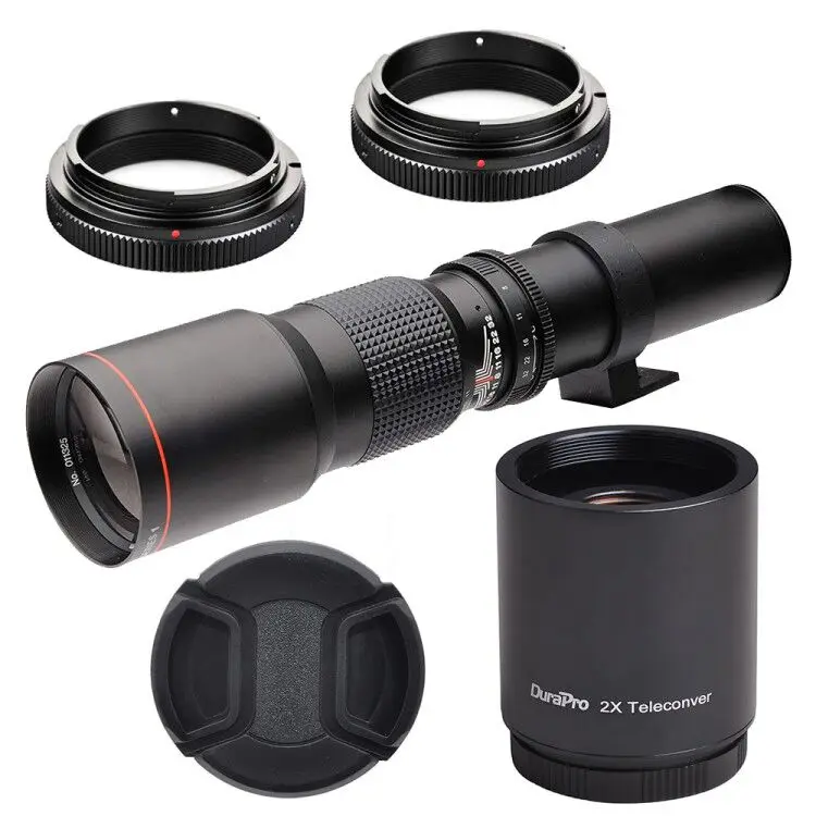 Teleobiettivo Zoom Manuale Teleconverter 500Mm/1000Mm F/8 Per Fotocamera Reflex Canon Eos Rebel T3, T3I, T4I, T5, T5I, T6,T6I, T6S,T7I