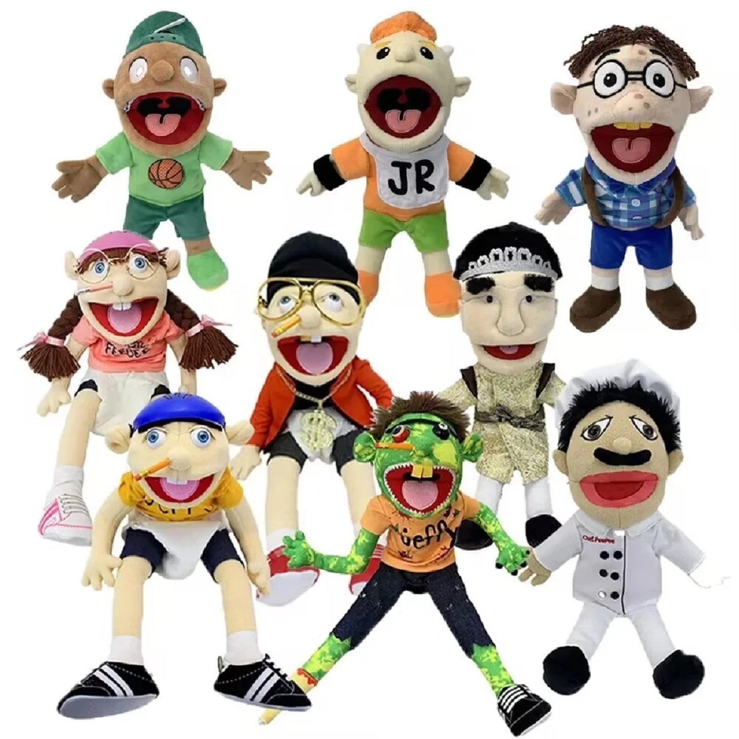 60Cm Pettey Puppet Doll Faraone Y Burattino A Mano Sml Fety Puppet Family Real Fety Zombie Boy Burattino A Mano Peluche Feebee Puppet