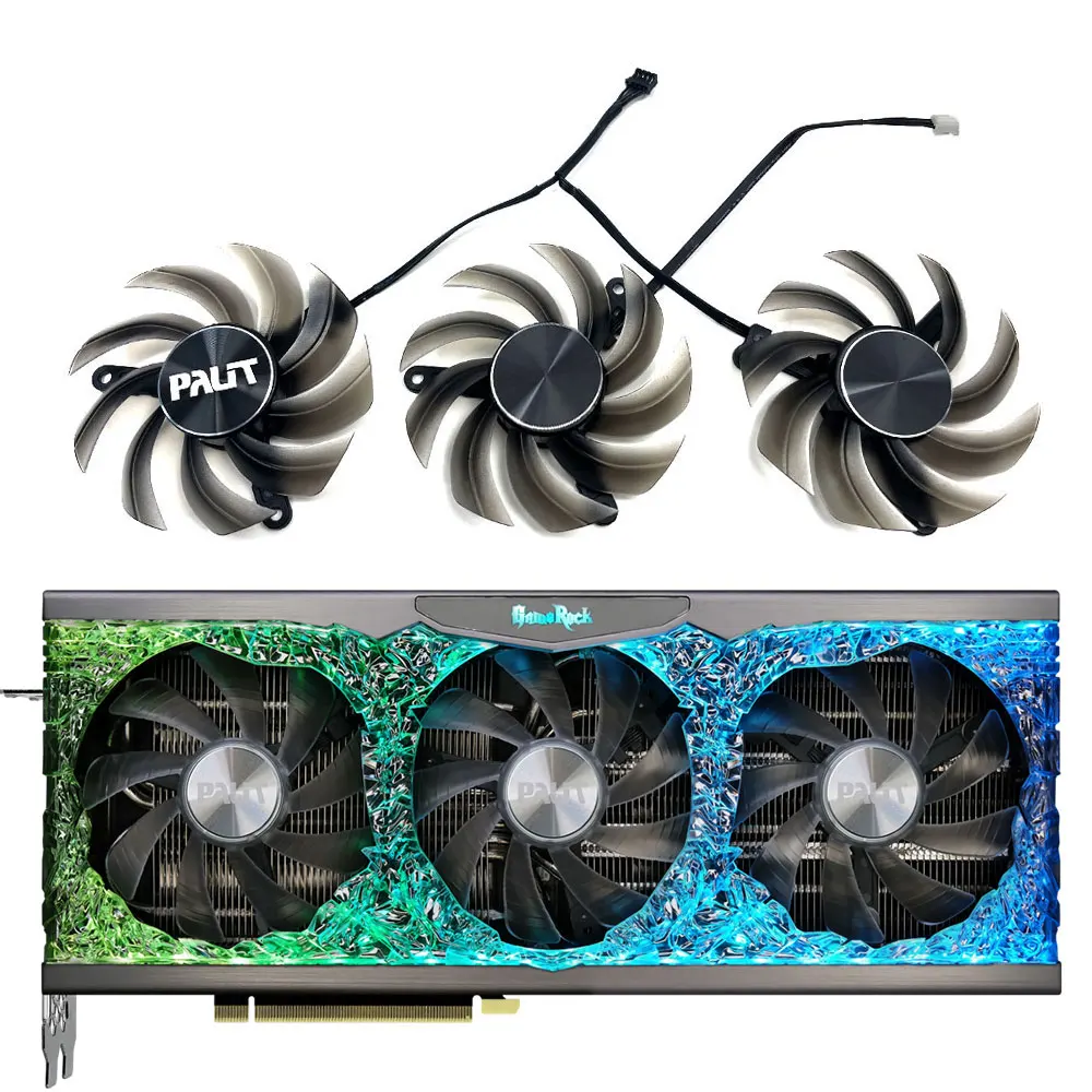 1Set/3 Ventole Rtx 3080 Gamerock Gpu Fan, Per Palit Rtx 3070, Rtx 3070Ti, Rtx 3080, Rtx 3080Ti, Rtx 3090 Gamerock Ventola Di Raffreddamento Della Sche