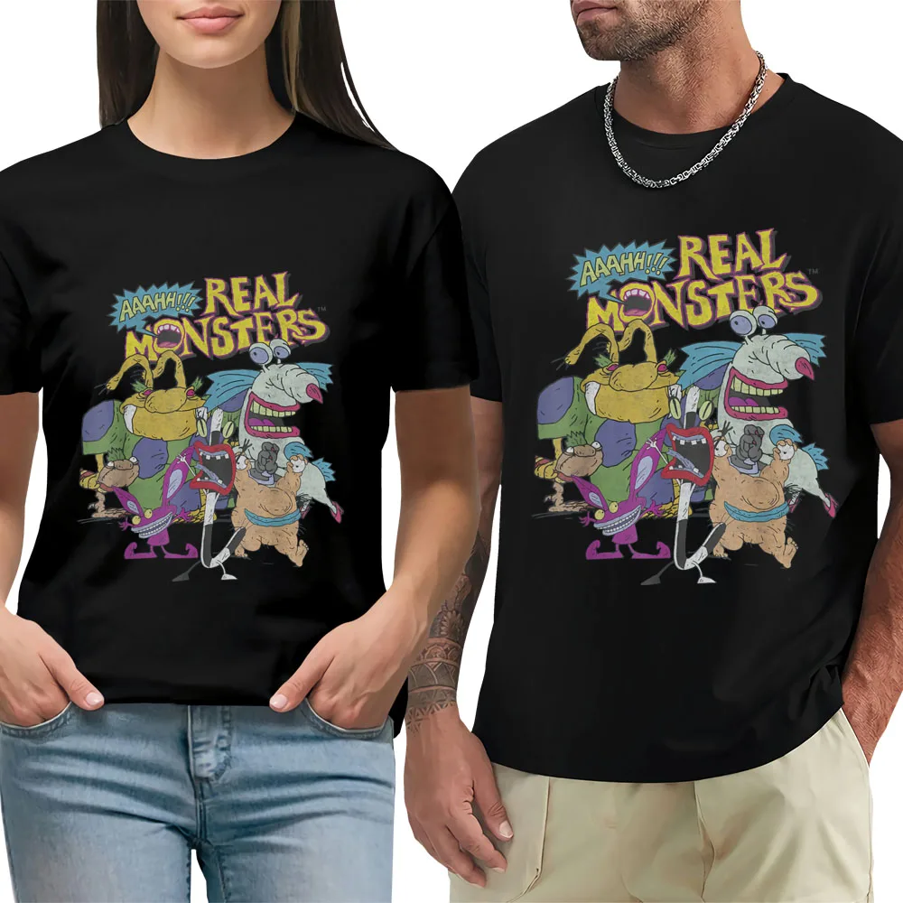 Aaahh!!! Real Monsters Tutti I Personaggi Magliette Cool Skull Magliette Manga Horror Cool Sweet Shirts Tee-Shirt Funny Anime T Shirt