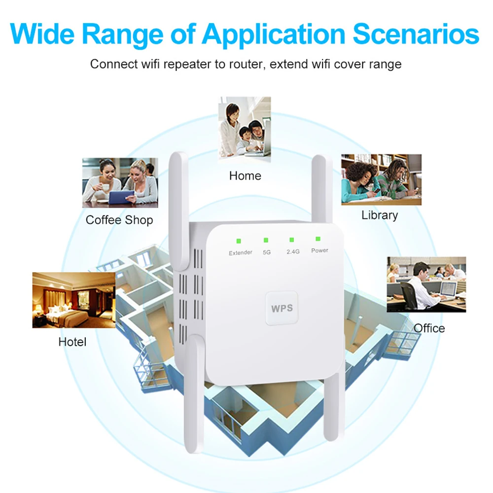 Ripetitore Wifi Wireless Wi Fi Booster 2.4G/5Ghz Amplificatore Wi-Fi Segnale 300/1200 M Wifi Punto Di Accesso Extender A Lungo Raggio