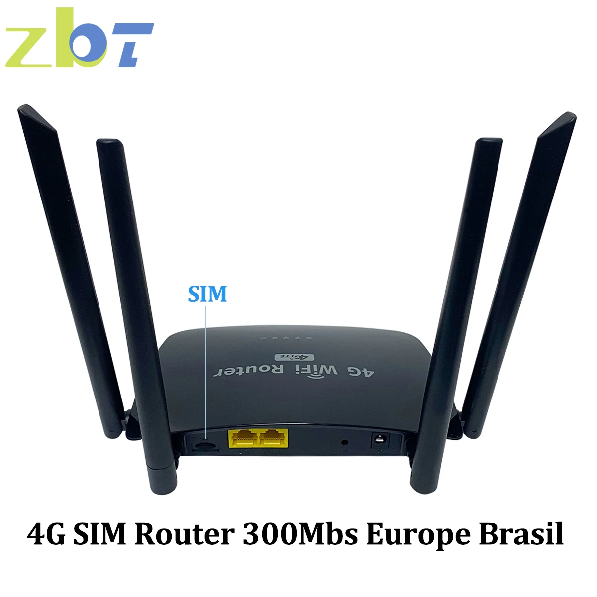 Zbt 4G Lte Router Sim Card Per Europa Brasil 300Mbps Wifi Mobile Hotspot Em03-Eu Modulo Access Point Lan Wan 4 * Antenna Roteador