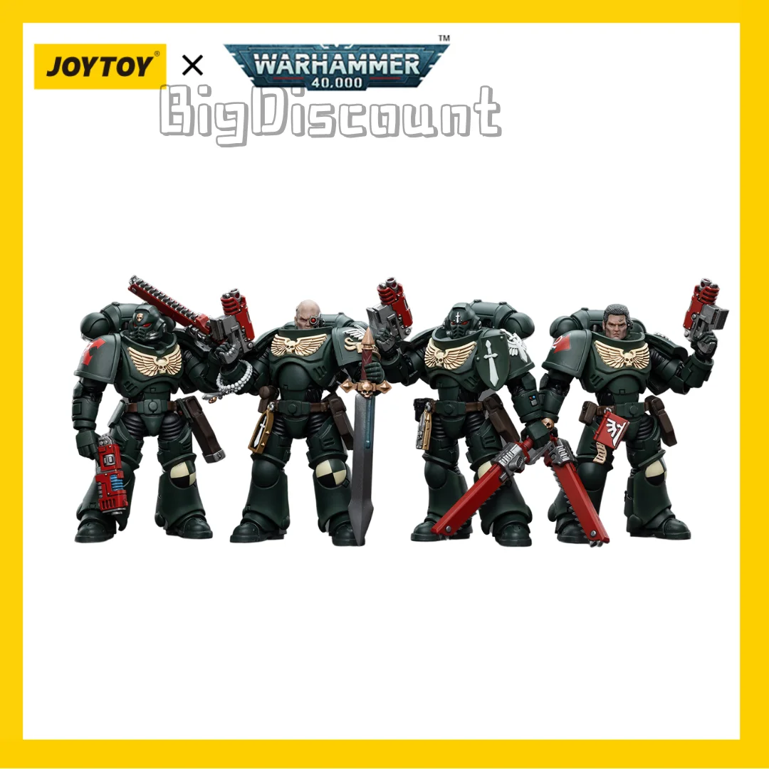[Disponibile] Joytoy 1/18 Action Figure Anime (4 Pz/Set) 40K Dark Angels Intercessors Gioco Modello Militare Spedizione Gratuita