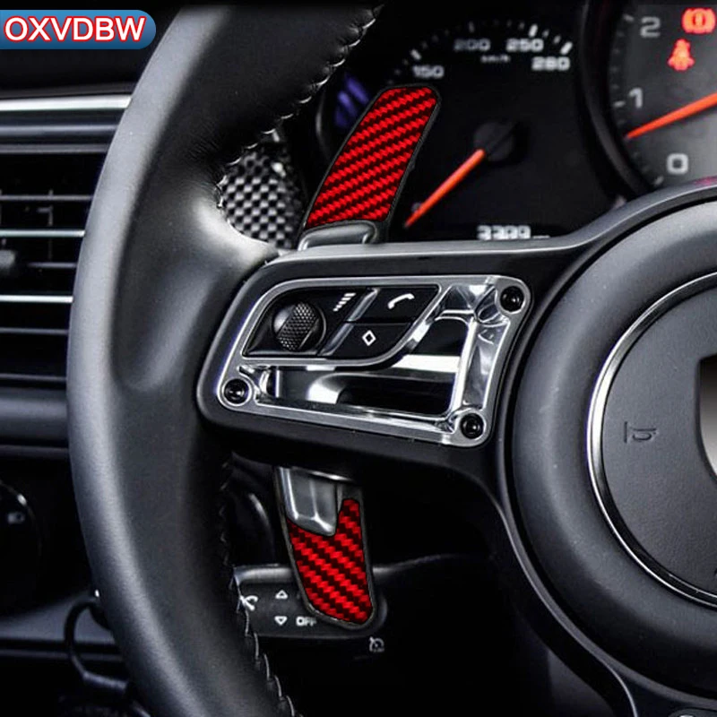Carbon Fibre Steering Wheel Shift Paddle For Porsche Panamera Macan Cayenne 718 911 Boxster Auto Car Interior Accessories