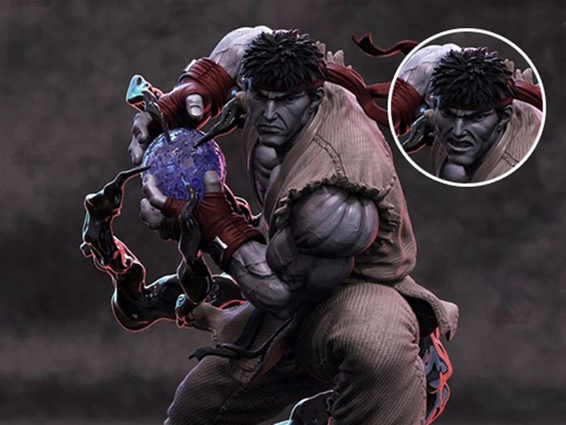 Resin Figure Kit Street Fighter Ryu Satsui No Hado [2Head] 1/6 Anime Non Verniciato Garage Resin Kit Modello Gk