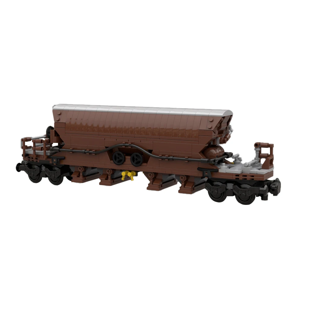 Moc Brick Freight Train Building Blocks Set Modello Per 10277 Hopper Wagon Brown Construction Bricks Kidsl Toys Gift