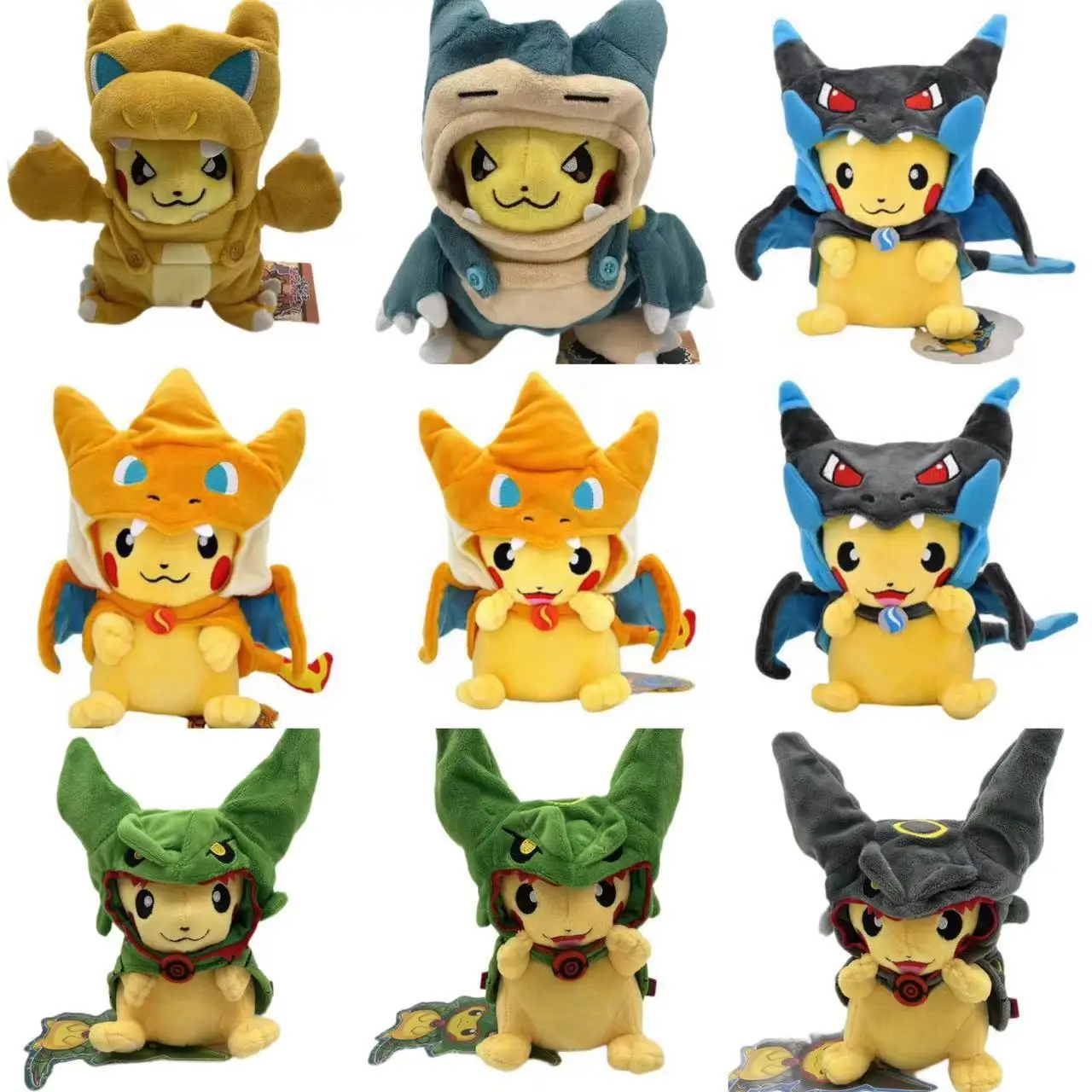 Cosplay Pikachu Peluche Bambola Pokemon Giocattolo Eevee Charizard Snorlax Garchomp Tyranitar Hydreigon Ampharos Lucario Regali Per Bambini