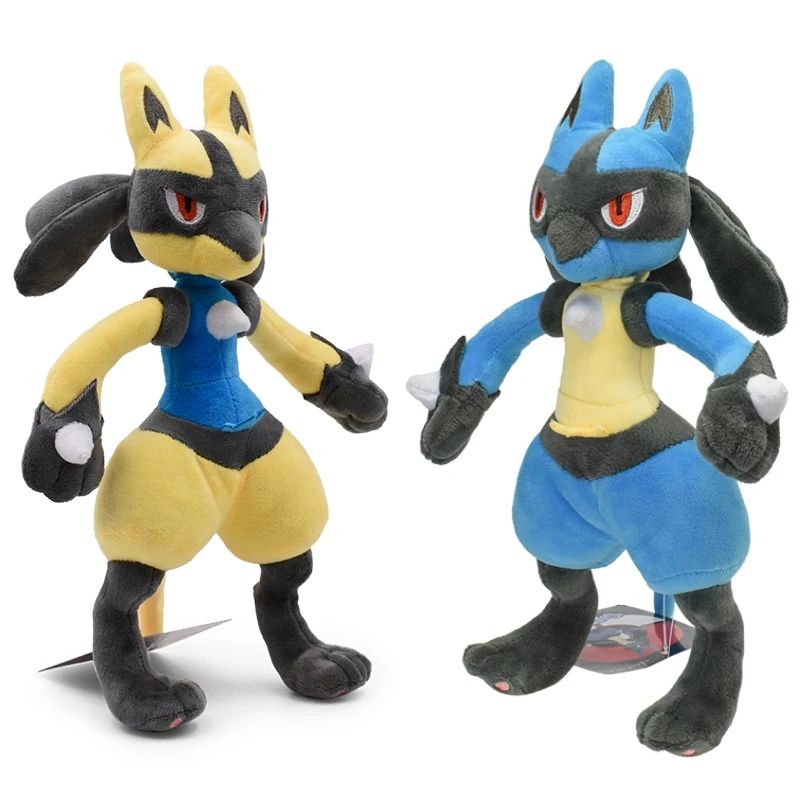 40Cm Pokemon Peluche In Piedi Lucario Peluche Anime Lucido Lucario Morbido Peluche Bambola Giocattolo Per Bambini Regalo Di Compleanno
