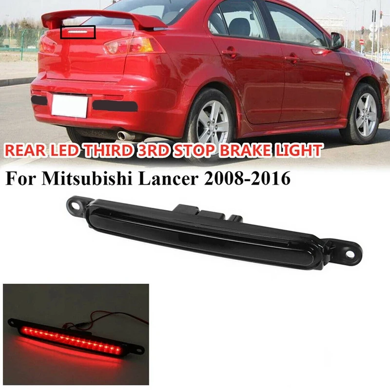 Per Mitsubishi Lancer Sedan Evo X 2008-2016 Led 3Rd Brake Light Trunk Back Mount Stop Lamp