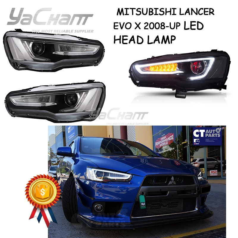 Fari Auto Vland Fari Anteriori Gruppo Luci Anteriori Per Mitsubishi Lancer Evo X 2008-2017 2017 2018 Con Indicatore Di Direzione In Movimento