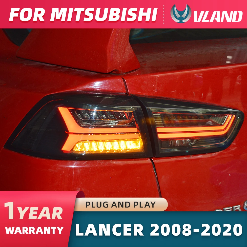 Fanali Posteriori Per Lo Styling Dell'Auto Vland Fanale Posteriore Per Mitsubishi Lancer 10 Evo X Lampada Posteriore Drl + Indicatori Di Direzione Din