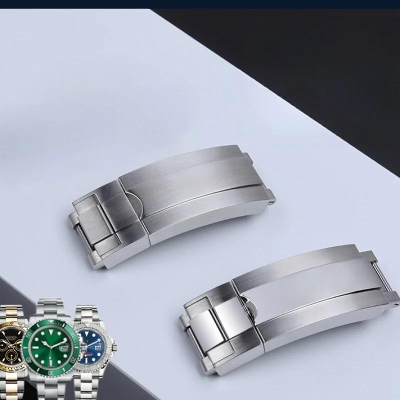 16X9Mm Lunghezza Di Regolazione Accessori In Acciaio Inossidabile Per Rolex Business Water Ghost Daytona Yacht Watch Strap Fibbia Pieghevole