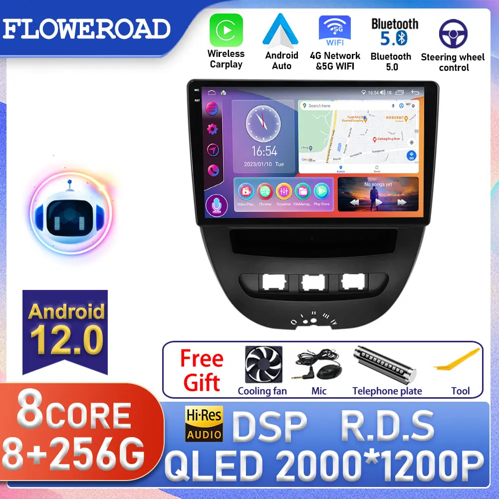 Android Per Peugeot 107 Citroen C1 Toyota Aygo 2005 - 2014 Autoradio Lettori Video Multimediali Carplay Autoradio 2 Din No Dvd