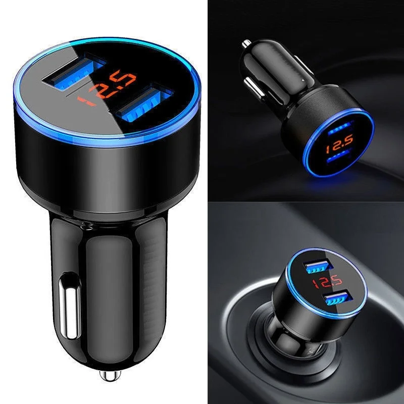 Nuovo Display A Led Dual Usb Caricabatteria Da Auto Per Mercedes W124 Clio 3 Seat Toledo 2 Renault Laguna Volvo Xc90 Cruze E60