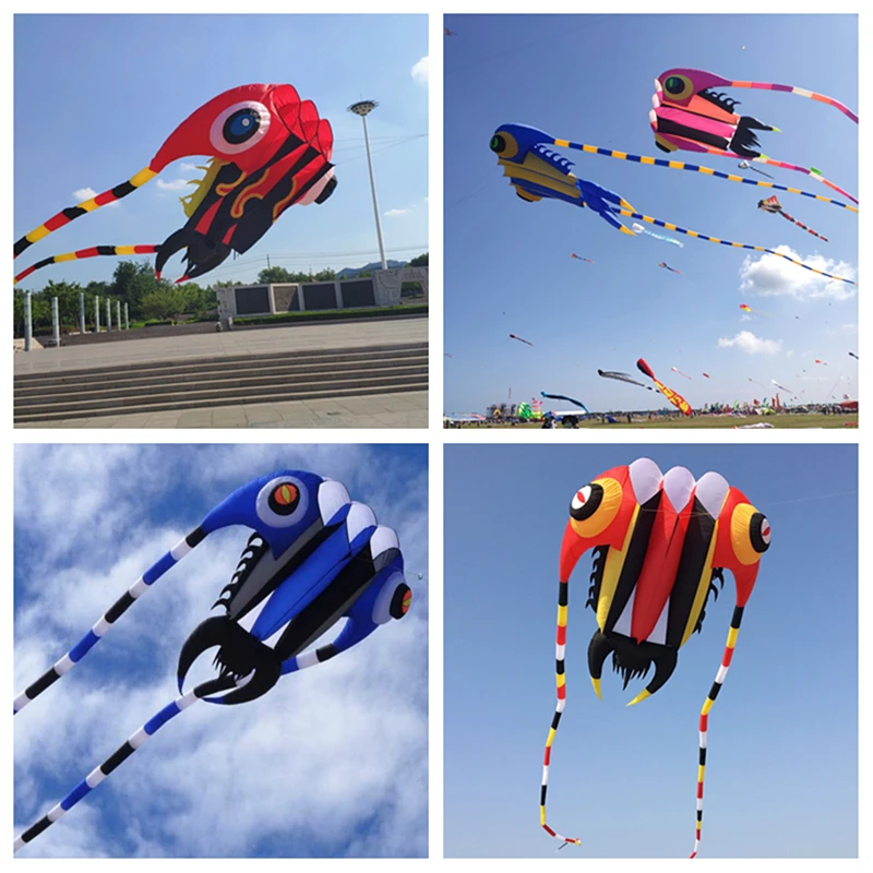 Spedizione Gratuita New Trilobites Kite Flying Weifang Big Soft Kite Reel Per Adulti Aquiloni Gonfiabili Octopus Kite Big Wind Kite Toys