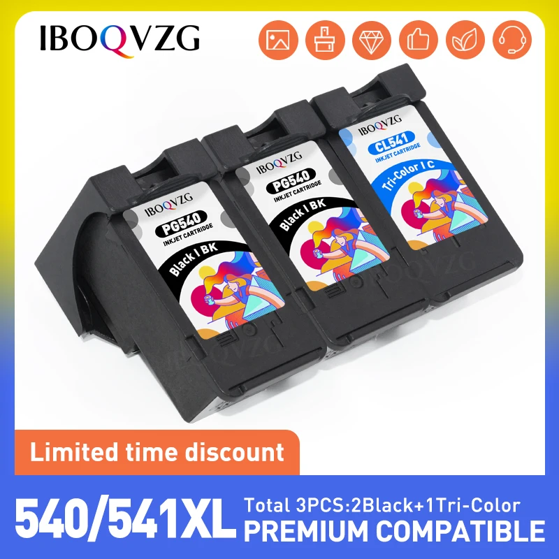 Muslimpg 540 Cl 541 Pg-540 Cl-541 Per Canon 540Xl 541Xl Cartuccia Di Inchiostro Pg540 Per Pixma Mg4250 Mg3250 Mg3255 Mg3550 Mg4100