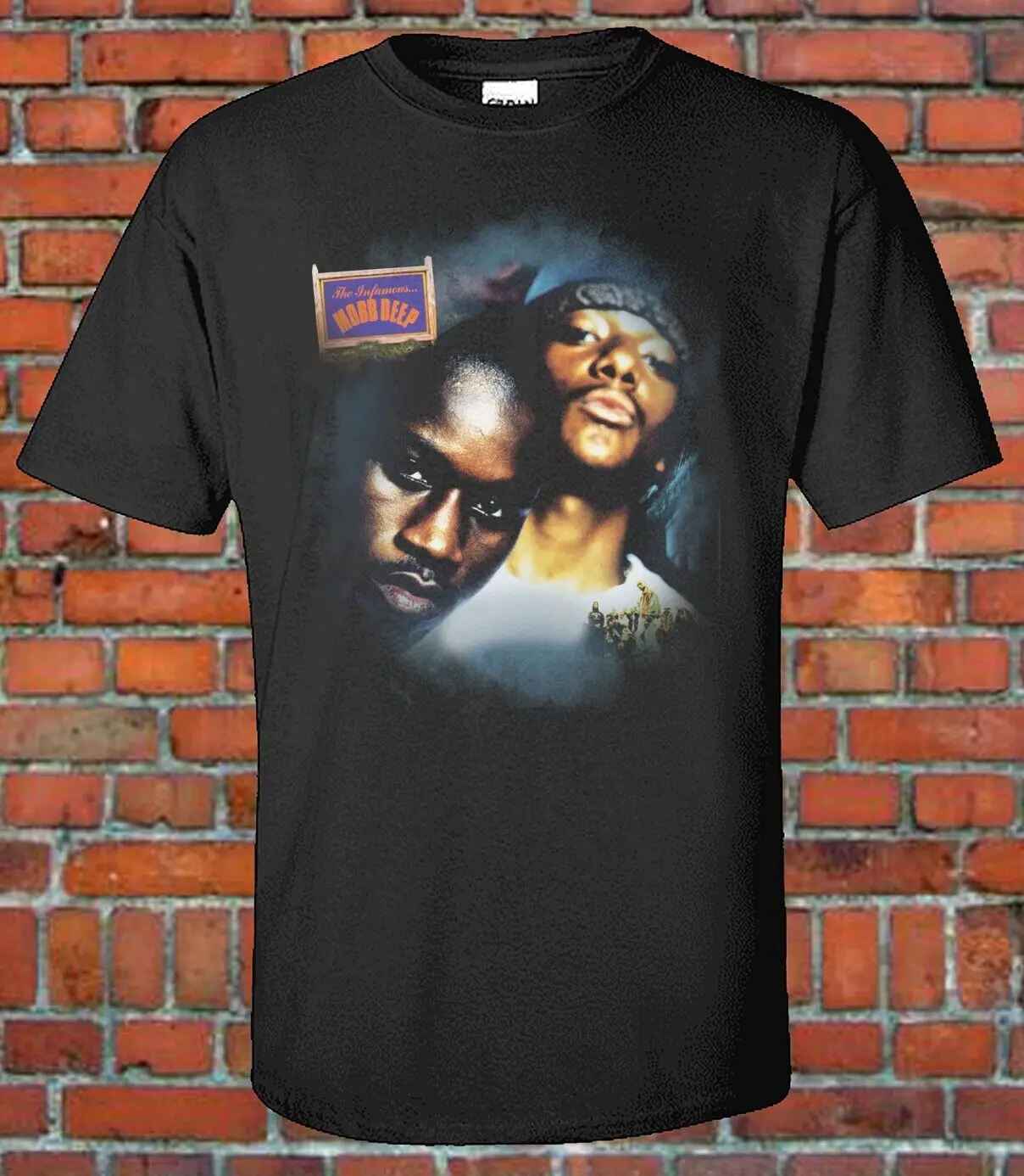 Mobb Deep The Infamous Album Cover T Shirt Classic Hip Hop Album Maniche Lunghe O Corte
