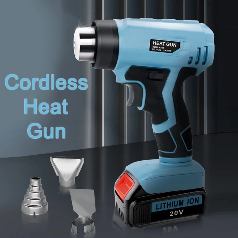 Per Makita/Dewalt/Milwaukee/Bosch/Black Decker 18V 20V Batteria Agli Ioni Di Litio Pistola Termica Cordless Con 4 Ugelli Apparecchiature Di Riscaldame