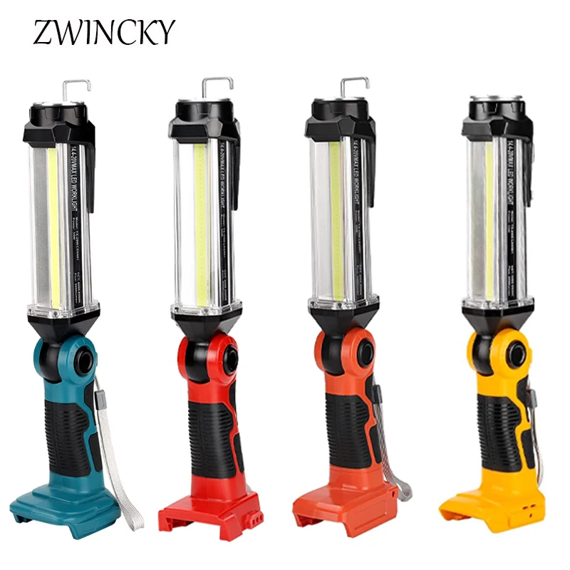 Luce Da Lavoro A Led Per Batteria Al Litio Makita/Bosch/Dewalt/Milwaukee/Black & Decker/Craftsman/Ryobi 14.4V-18V 2000Lm Torcia Usb