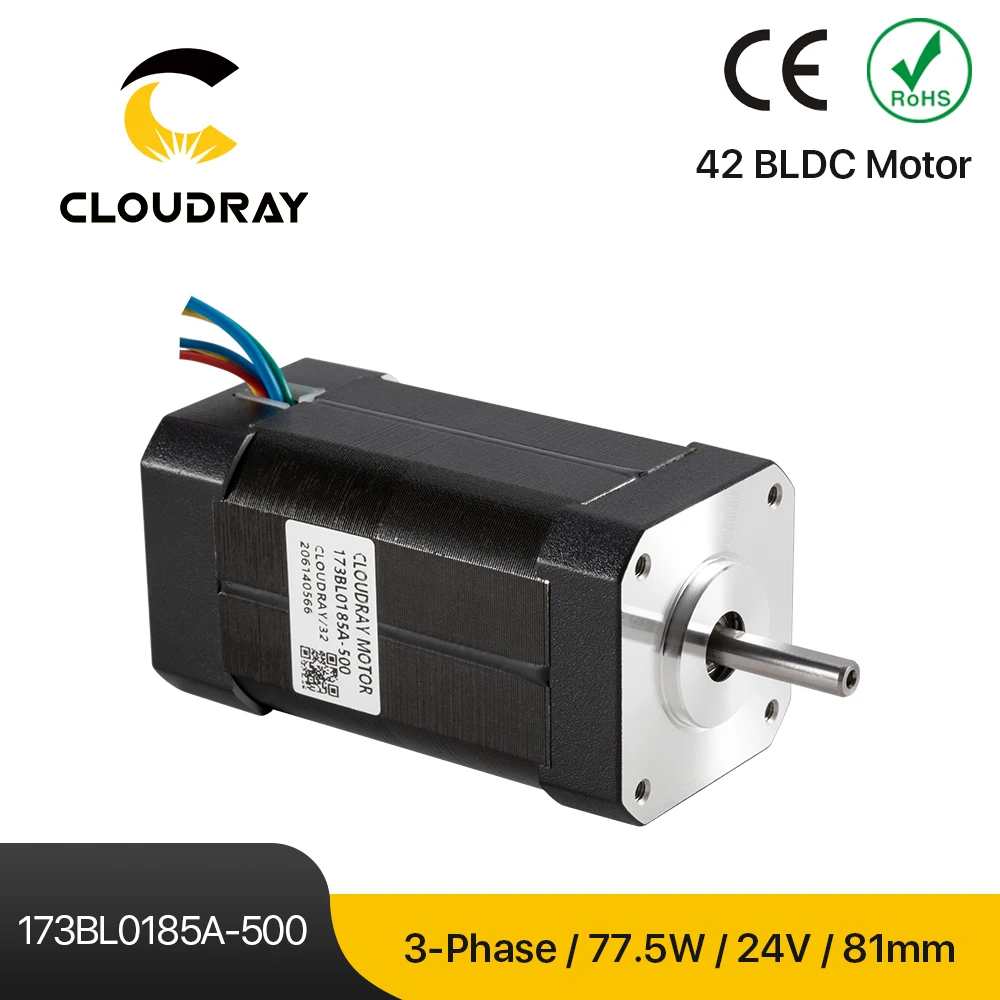 Motore Bldc Cloudray Nema17 77.5W 42Mm Motore Brushless Quadrato Trifase 4000Rpm 24Vdc Con Sensore Hall Per Stampante 3D