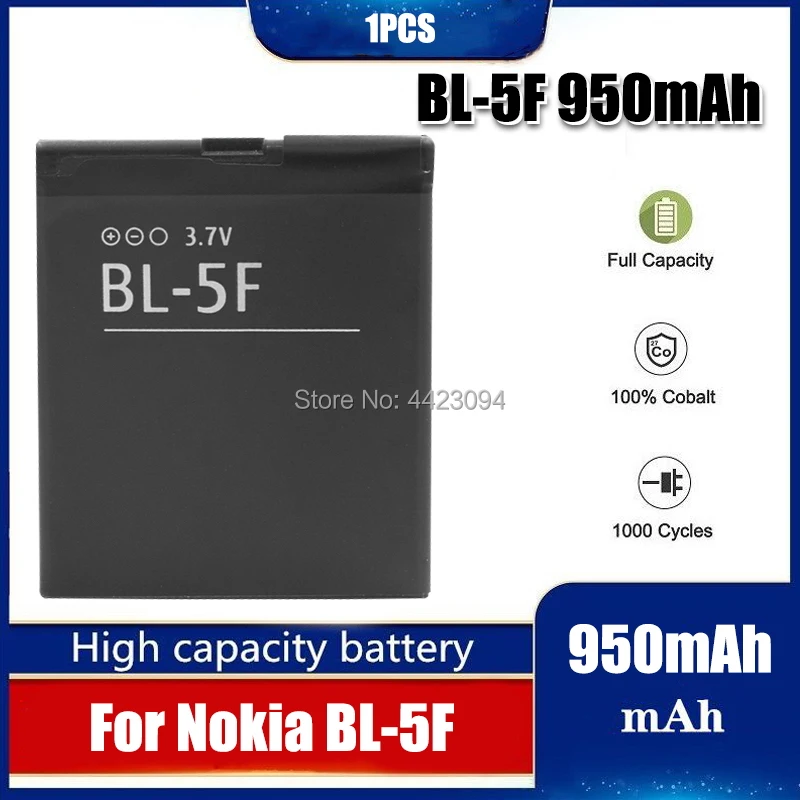 1Pc Bl5F Bl-5F Batteria Per Nokia N78 N95 N96 N98 N93I 6290 E65 6290 6210S/N 6710N C5-01 Batteria Bl-5F