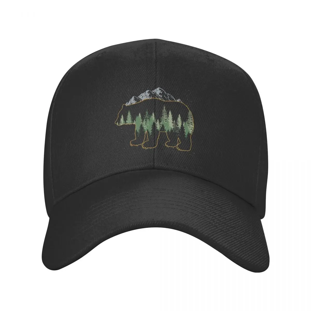 Berretto Da Baseball Personalizzato Grizzly Mountain Wildlife Bear Per Uomo Donna Cappello Da Papà Regolabile Streetwear