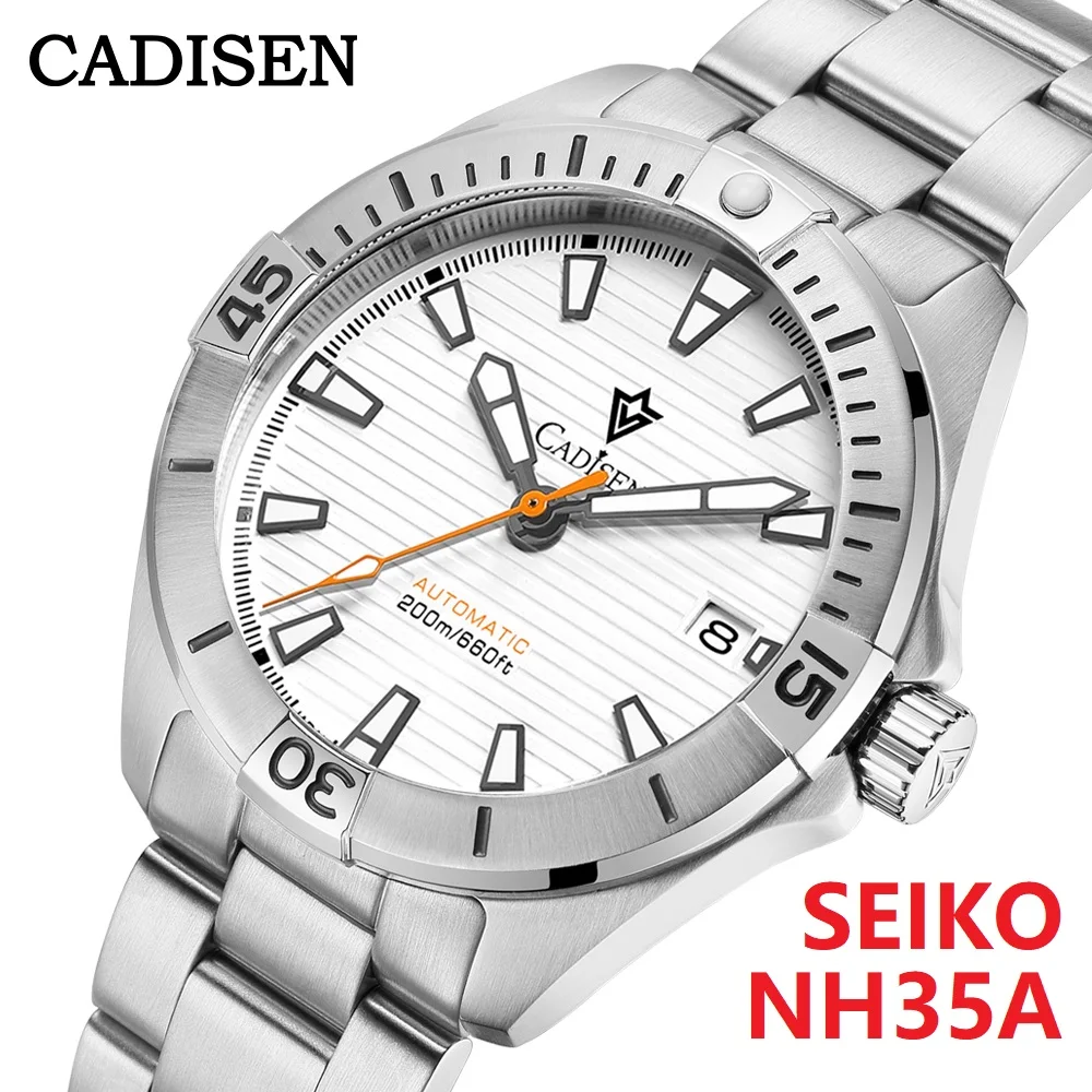 Cadisen 2023 New Top Brand Sports Men Orologio Da Polso Meccanico Luxury Automatic Nh35 Watch Sapphire Men'S Tag 200M Orologio Impermeabile