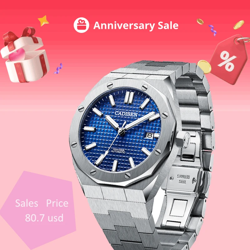 Cadisen Per Royal Oak 42Mm Omaggio Nh35 Movimento Luxury Top Brand Sapphire Orologio Da Polso Automatico Per Uomo Relogio Masculino 10Bar