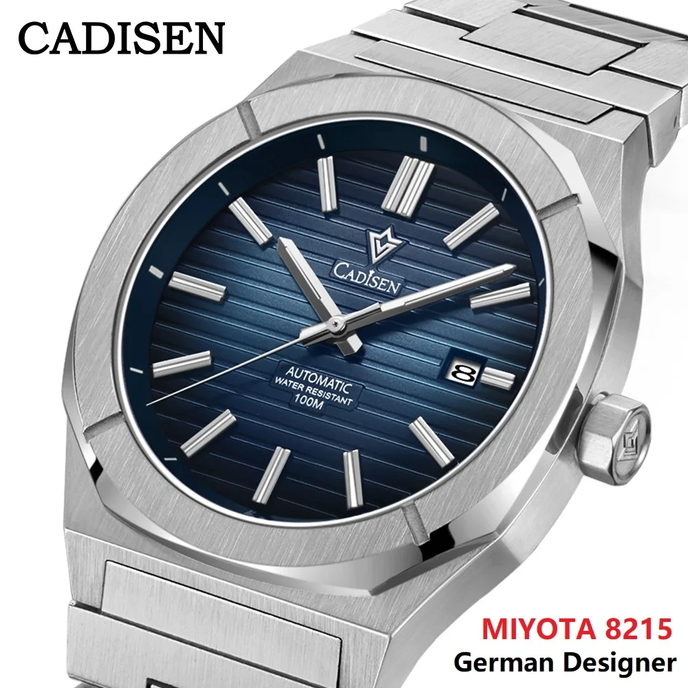 Cadisen Men Automatic Mechanical Luxury Sapphire Crystal Miyota 8215 10Bar Diver Water Watches Luminous Date Window Gift For Men