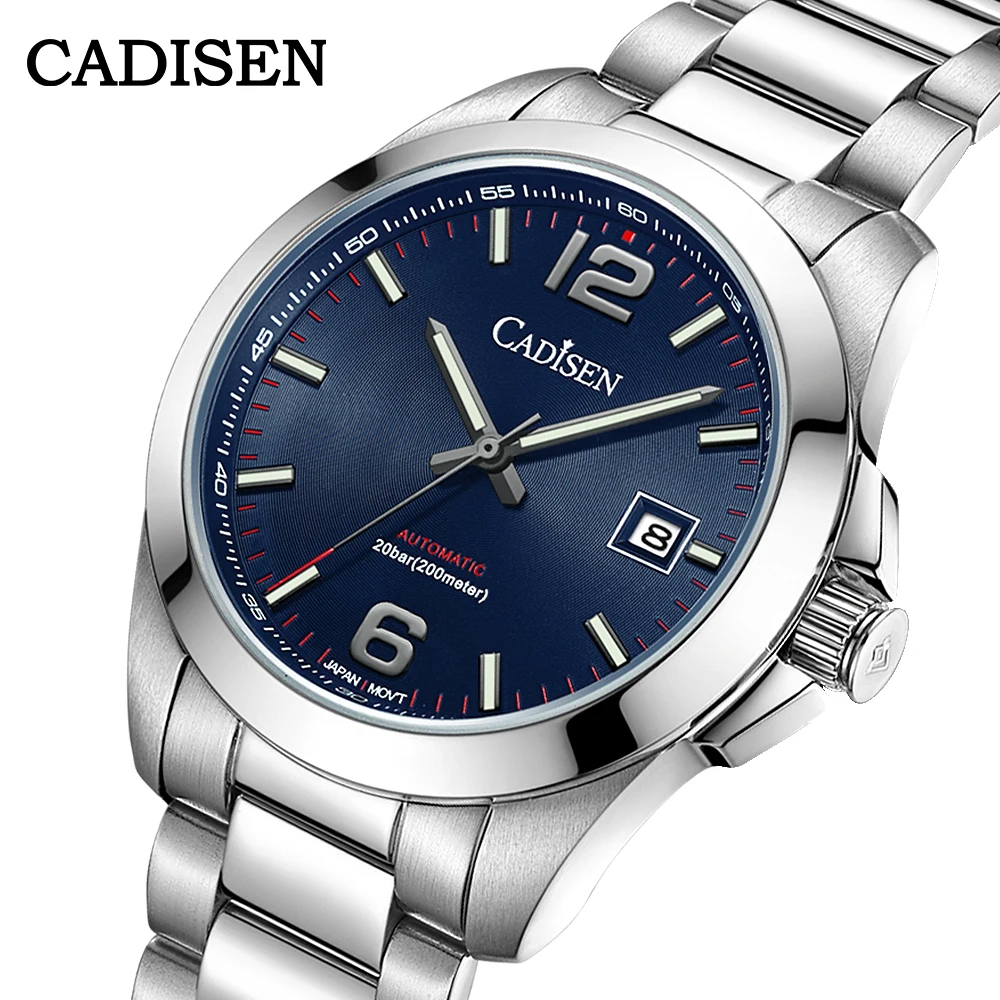 Orologio Meccanico Da Uomo Cadisen 200M Impermeabile Giappone 8215 Movimento Zaffiro Orologio Meccanico Da Lavoro