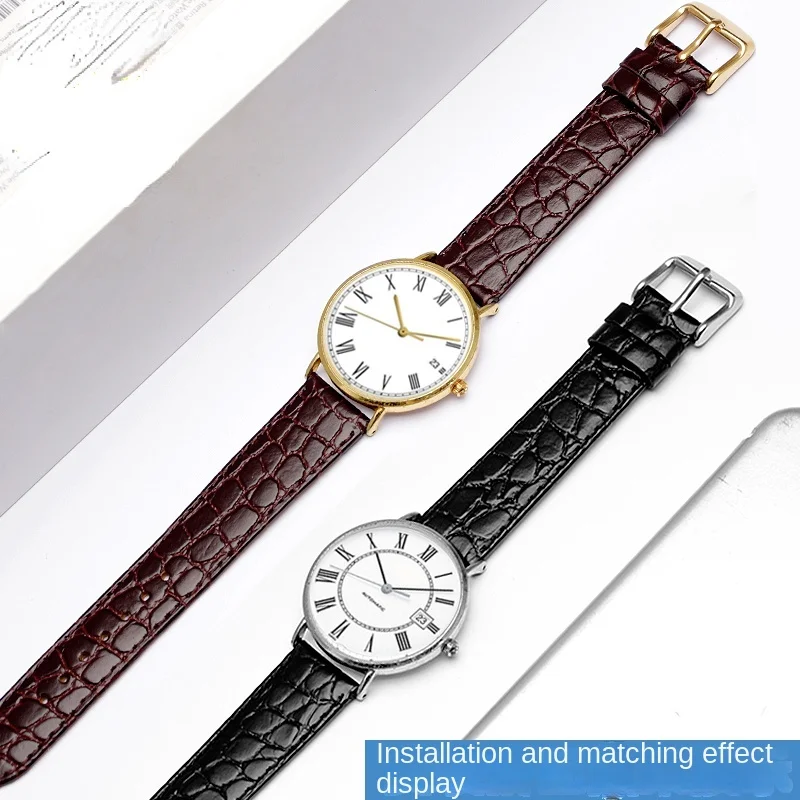 Cinturino Per Orologio In Vera Pelle Per Longines Magnifico Jia Lan Melody Of Lyre Series L4.760.4 Cinturino In Pelle Bovina Da Donna Da Uomo 20Mm