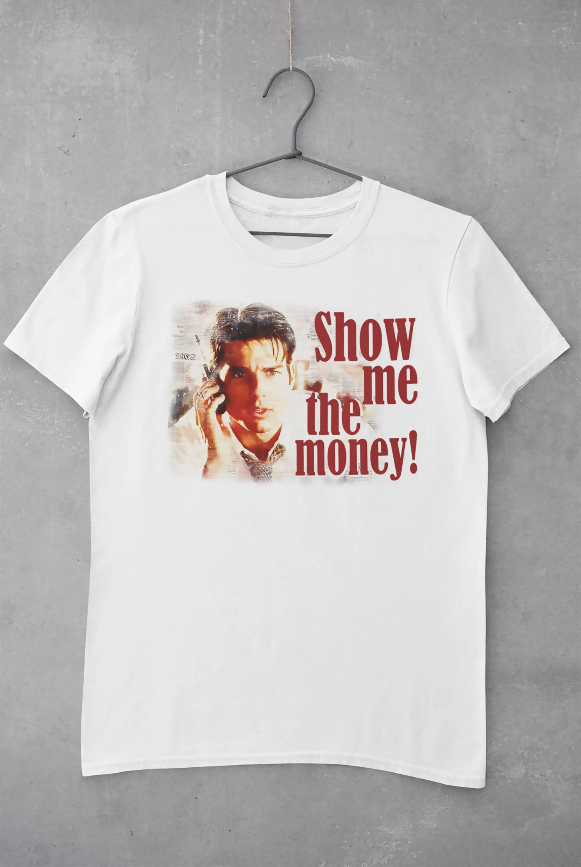 Vintage Show Me The Money Meme Jerry Maguire Movie Fan Art Tom Cruise Maglietta Unisex Per I Fan Di Tom Cruise