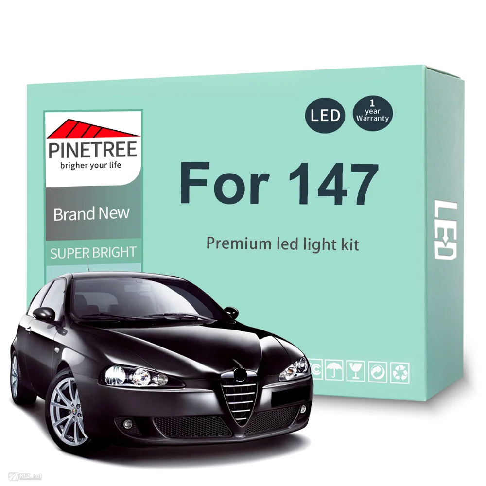 Kit Luci Interne A Led Da 10 Pezzi Canbus Per Alfa Romeo 147 2000-2010 Per Lampadine A Led Gta 147 Dome Trunk Canbus