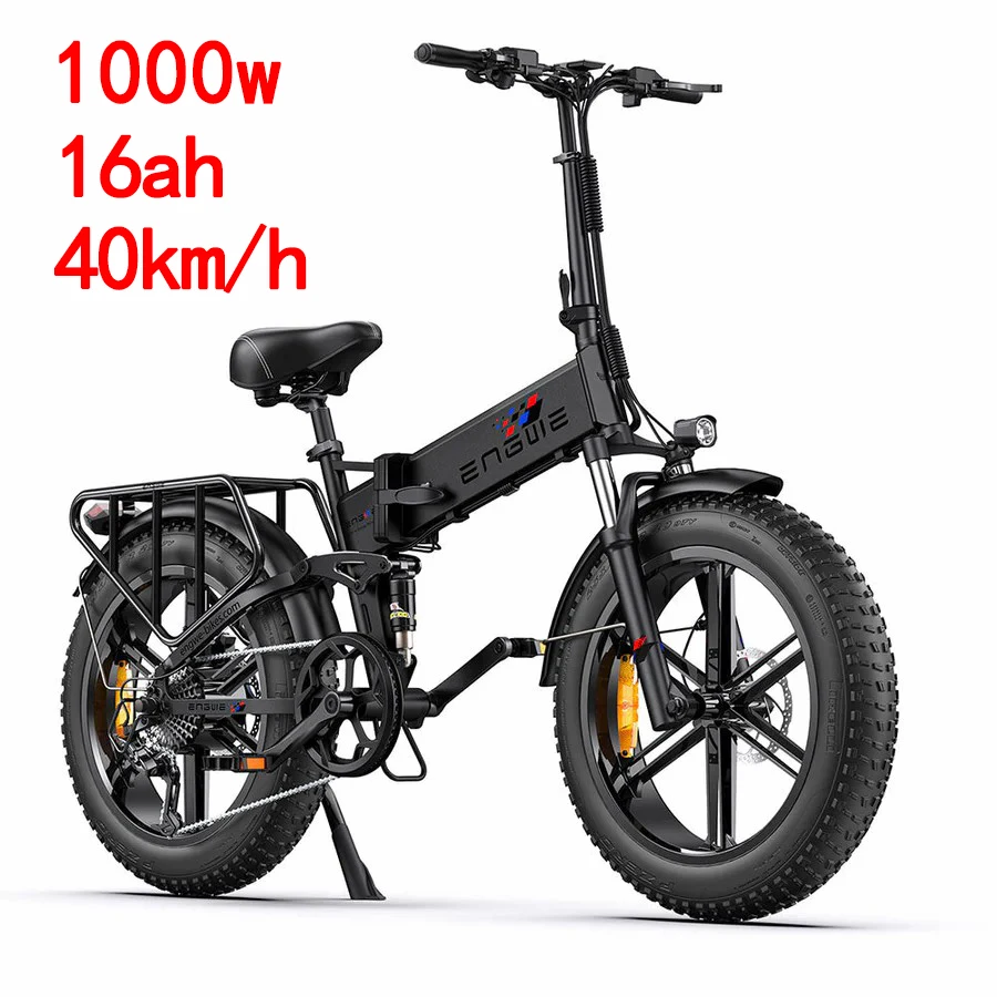 Engwe Pro 2023 Versione 1000W 20 "Fat Bike Pieghevole E-Mountain Bike 16Ah 40 Km/H 120Km