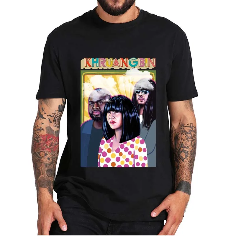 Khruangbin-T Shirt American Musical Trio Classic Dj Rock Music Essential Summer Tee Shirt 100% Cotone Eu Size Girocollo