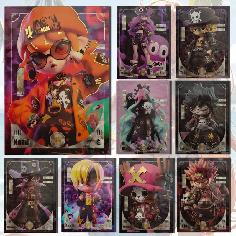 Anime Leica Brothers Rufy Nami Perona Sanji Jinbe Portgas D Ace Uta Qr Card Game Collection Boy Birthday Christmas Gifts