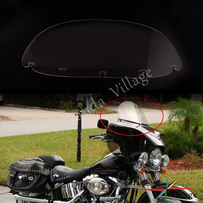Moto Batwing Carenatura 10 "Parabrezza Parabrezza Schermo Carenatura Deflettore Anteriore Per Harley Softail Dyna Touring Sportster