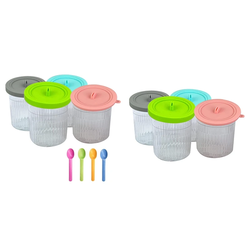 4 Pz Per Ninja Nc299Amz & Nc300S Serie Creami Gelatiere Pinte Gelato Con Coperchi Per Ninja Muslimate