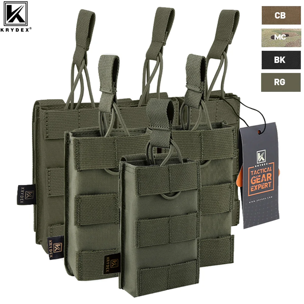 Krydex Tactical Molle 5.56Mm Mag Pouch Single/Double/Triple Open-Top Molle Strap Magazine Pouch Per M4 M16 Accessori Militari