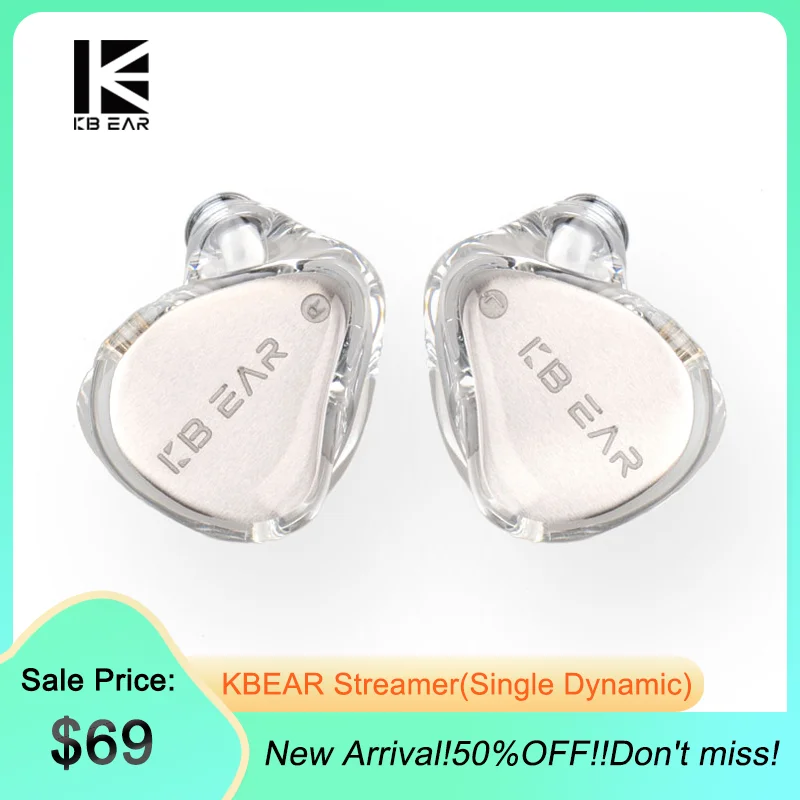 Kbear Streamer Cuffie Hifi In-Ear Dinamiche Singole Auricolari Con Monitor Cablato Per Cuffie Per Videogiochi Auricolari Per Sport Del Sonno