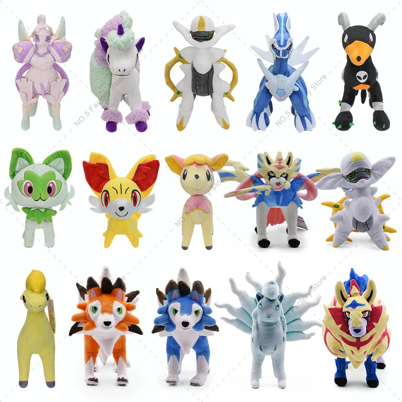 Pokemon Anime Figure Peluche Galarian Ponyta Arceus Dialga Palkia Sprrigatito Deerling Kawaii Peluche Bambola Bambini Regali Di Halloween