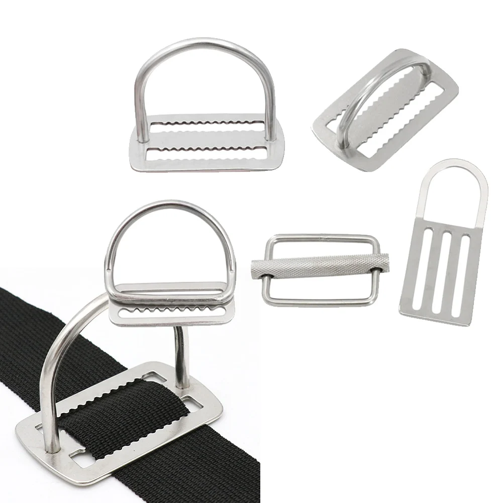 In Acciaio Inox Scuba Diving Weight Belt Slide Keeper D Ring Webbing Harness Belt Fermo Stopper Freediving Bcd