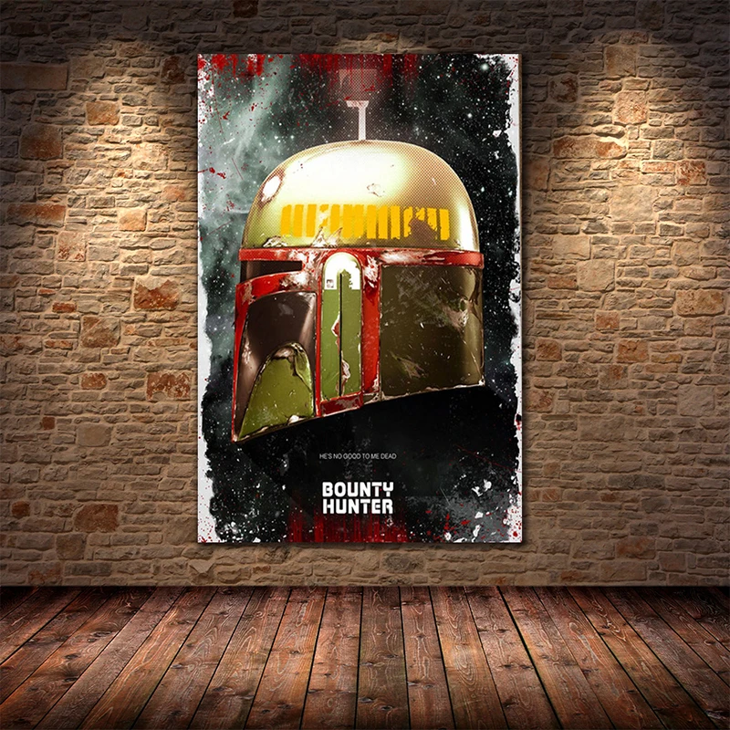 Disney Movie Star Wars The Mandaloriano Cattivo Testa Tela Pittura Stampa Poster Immagini Per Pareti Per Soggiorno Decor