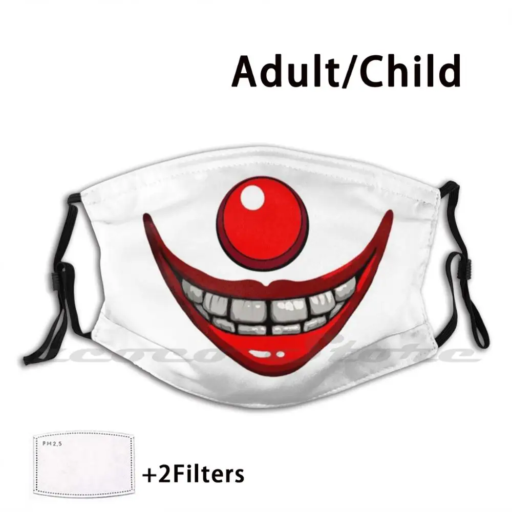 Smile Clown Design Modello Personalizzato Filtro Lavabile Pm2.5 Maschera Per Bambini Adulti Tiagojj Clown It Smile Ride Fun Funny Joker Joke
