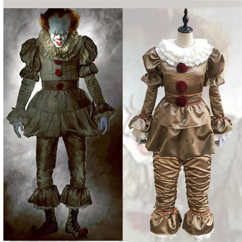 Adulto Pennywise Cosplay Costume Halloween Party Clown Stephen King It Uomo Donna Costume Clown Costume Outfit Suit