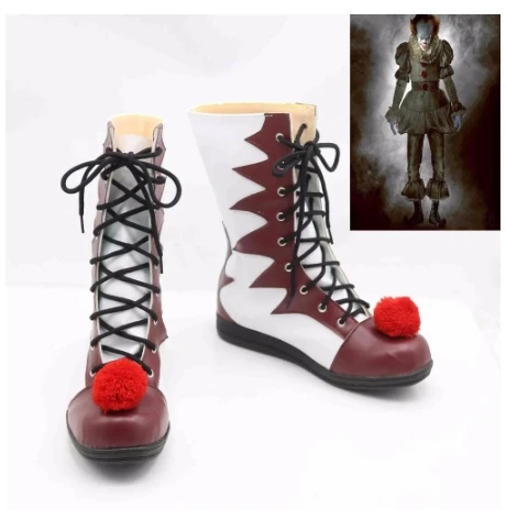 Stephen King'S It Pennywise Shoes Mask Cosplay Scary Clown Boots Uomo Custom Halloween Christmas Costumes Accessori