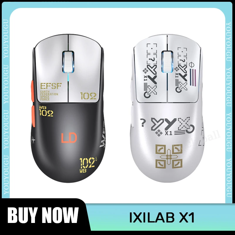 Ixilab X1 Pro Mouse Da Gioco Wireless 3 Modalità In Lega Di Magnesio Cnc Leggero Paw3395 4K Mouses Office Esports Mouse Da Gioco Per Pc