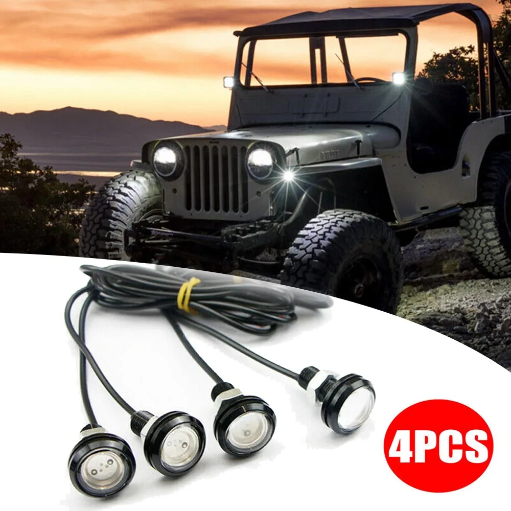 Per Ford Svt Raptor Style 4Pcs Led White Grille Lighting Kit Universal Automotive Universal Hawkeye Lights