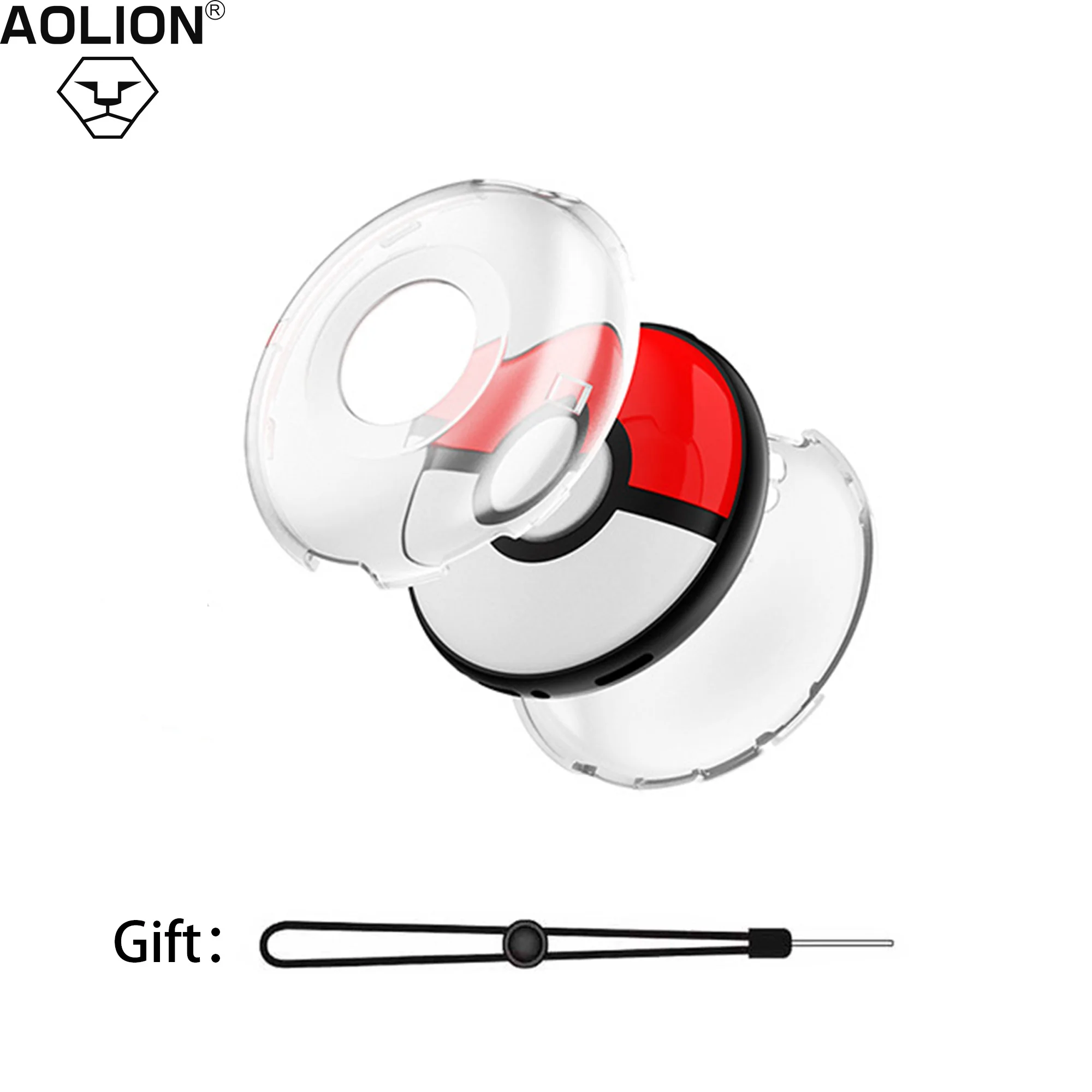 Aolion Per Pokemon Go Plus + Custodia In Cristallo Custodia Protettiva Trasparente Con Accessori Per Cinturini Per Pokemon Go Plus +