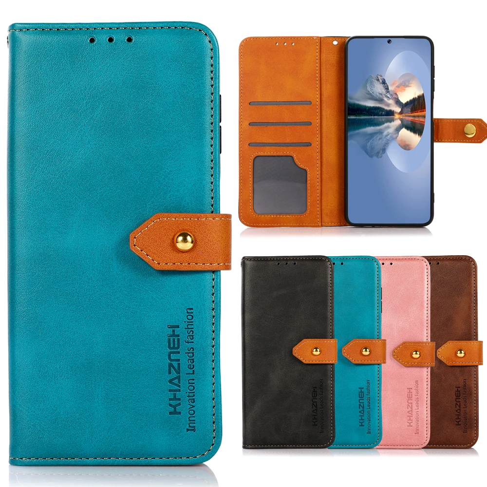 Flip Case For Sony Xperia Pro I Minimalist Vintage Exotic Plain Leather Cover